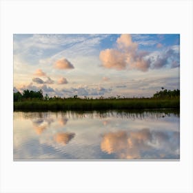 River Cloud Reflections In The Water Canvas Print