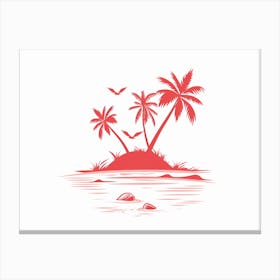 Palm Trees In The Water Canvas Print