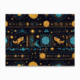 Zodiac Pattern Canvas Print