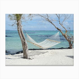 Hammock On The Beach In Mauritius Canvas Print