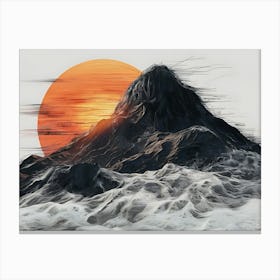 Sunset Over Mountain Canvas Print