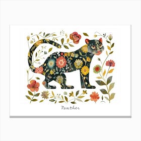 Little Floral Panther 1 Poster Canvas Print