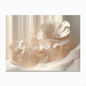 3D Flowers On A Wall Canvas Print