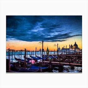 Twilight Over San Marco Waterfront Venice Canvas Print