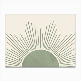 Sage Green Sun, Sunset, Sunrise Canvas Print