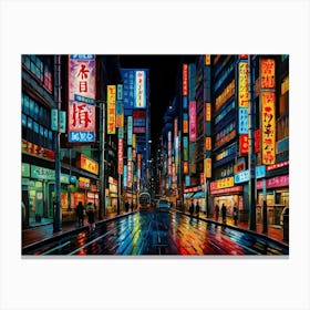 Night In Tokyo 1 Canvas Print