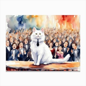 Cat On Stage Canvas Print