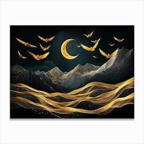 3d With Dark Background and Colored Feathering Canvas Print