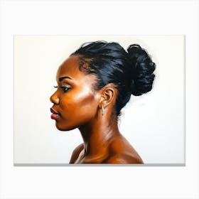 Side Profile Of Beautiful Woman Oil Painting 113 Canvas Print