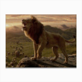 The Lion King In A Dots Art Style Canvas Print
