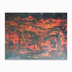 Abstract Painting, Textured Red Color Canvas Print