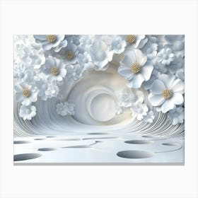 3d Rendering Abstract with Flowers Canvas Print