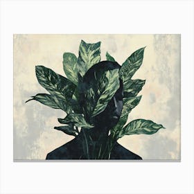 Man With A Head Full Of Leaves Canvas Print