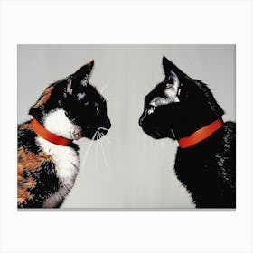 Two Cats Looking At Each Other Canvas Print