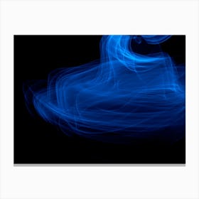 Glowing Abstract Curved Blue Lines 3 Canvas Print