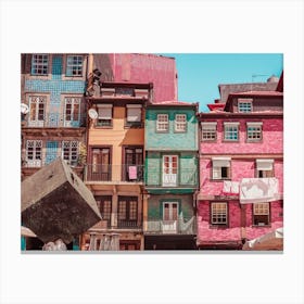 Messy Houses In Porto Canvas Print