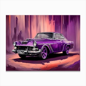 Purple Car Painting Canvas Print