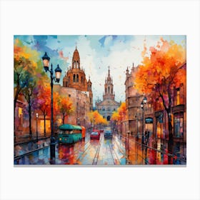 Barcelona Burst Canvas Print