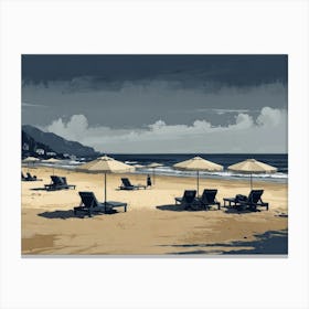 Beach Chairs On The Sand hamptons Canvas Print