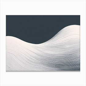 Wavy Wave, black and white design with attracting art , wall art , tails design Generate An Abstract Design With Soft Curved Lines In Neutral Tones Emphasizing Simplicity Canvas Print