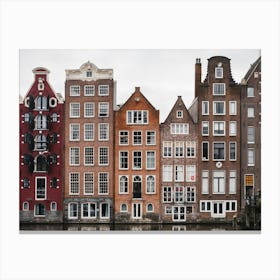 Amsterdam's Waterfront: Charming Canal Houses  in heart of the city | The Netherlands Canvas Print