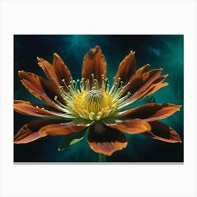 A Close Up Shot Of A Brown Flower With A Yellow Center Canvas Print