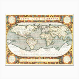 Typus Orbis Terrarum (1587–1595) Canvas Print