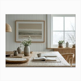 An Archetypal Scandinavian Scene Presented In Minimalist Design Style Utilizing Pencil On Clean S Canvas Print