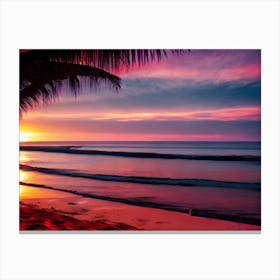 Sunset On The Beach 624 Canvas Print