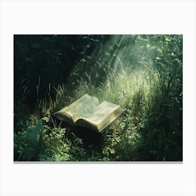 Open Book In The Forest Canvas Print