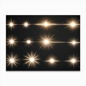 Golden Starbursts Canvas Print