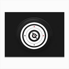 A White Logotype Centered On A Black Dartboard Depicting A Game Of Bullseye Symbolizing Achievement 2 1 Canvas Print