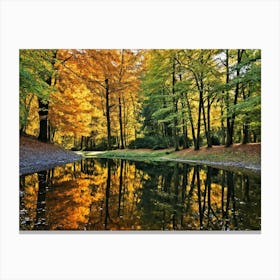 Serene Autumn Reflections 36 Canvas Print