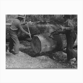 Using Peaveys In Handling Timber At Camp Near Effie, Minnesota By Russell Lee 1 Canvas Print