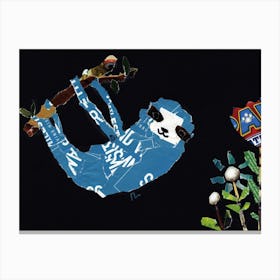 Hang in There! Collage Sloth by Paoling Rees Canvas Print