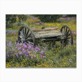 Wagon In Wildflowers Canvas Print