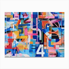 '4' Colorful Abstract Painting Canvas Print