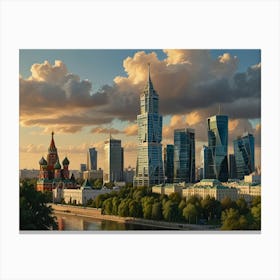 Moscow Skyline Canvas Print