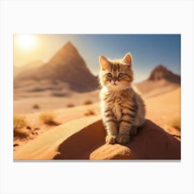 Kitten In The Desert Canvas Print