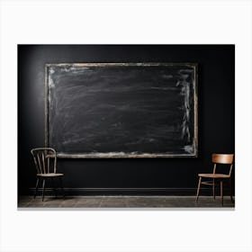 Black Chalkboard Serves As An Abstract Backdrop Horizontal In Orientation Its Texture Showcasing T (2) Canvas Print