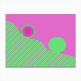 Pink And Green Abstract Painting Canvas Print