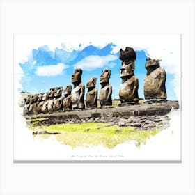 Ahu Tongariki, Rapa Nui (Easter Island), Chile Canvas Print