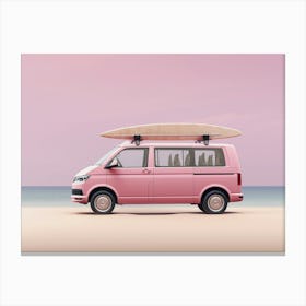 Surfboard in the pink van Canvas Print