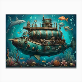 Steampunk Submarine Canvas Print