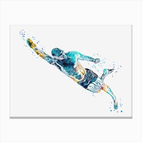 Male Swimmer Diving in Water 2 Canvas Print