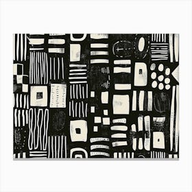 Abstract Black And White Canvas Print