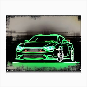 Ford Mustang Glow In The Dark Canvas Print