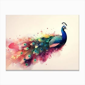 Colorful Peacock 12 Canvas Print