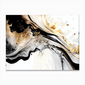 Abstract Black And Gold Painting 3 Canvas Print