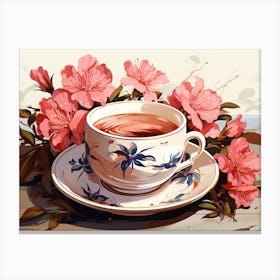 Tea And Flowers Canvas Print